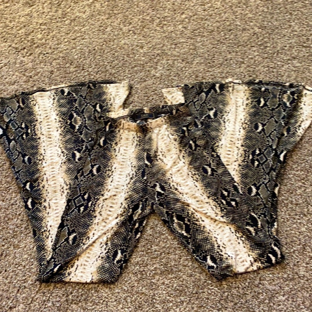L&B snakeskin stretch bell bottoms